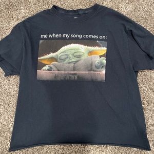 Baby Yoda Black Shirt